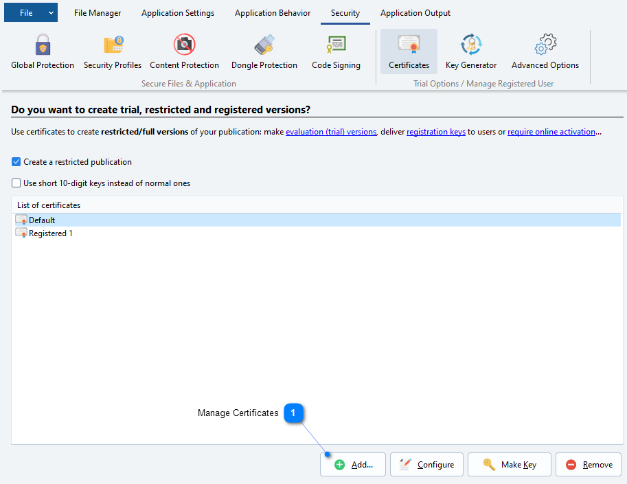 Gestionnaire de certificats